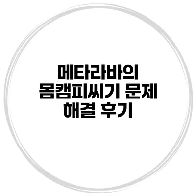메타라바의 몸캠피씨기 문제 해결 후기