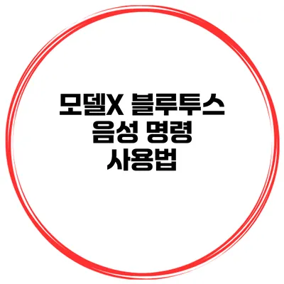 모델X 블루투스 음성 명령 사용법