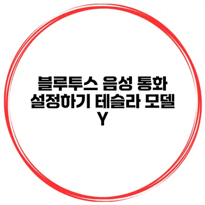 블루투스 음성 통화 설정하기 테슬라 모델 Y