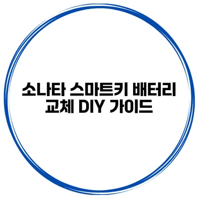 소나타 스마트키 배터리 교체 DIY 가이드