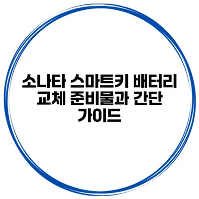 소나타 스마트키 배터리 교체 준비물과 간단 가이드