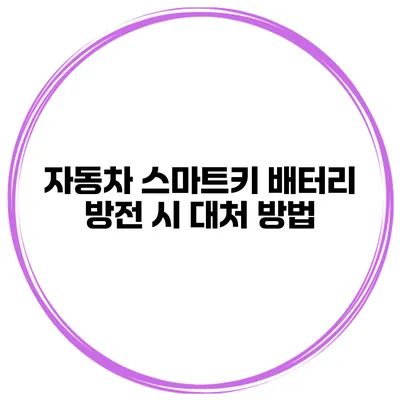 자동차 스마트키 배터리 방전 시 대처 방법